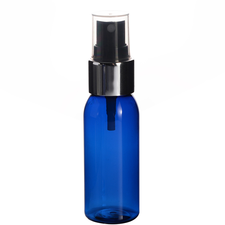 30ml 1oz Cobalt Blue Cosmo Round Bottles Plastic Bottles with Fine Mist Sprayers