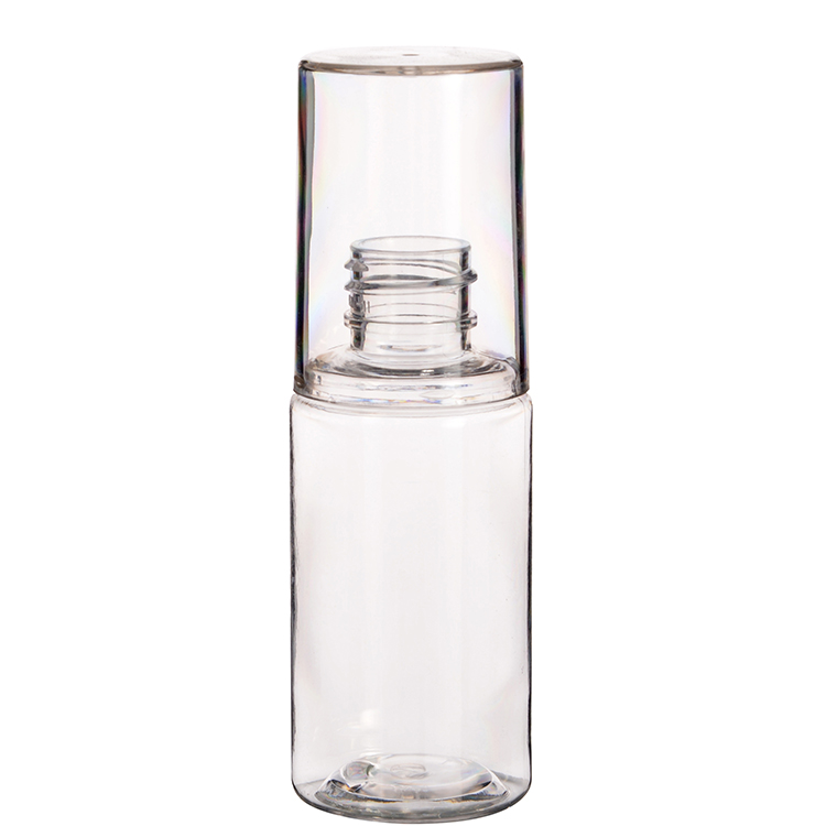 50ml Plastic Cylinder Bottles Clear PET Bottles with Over Cap