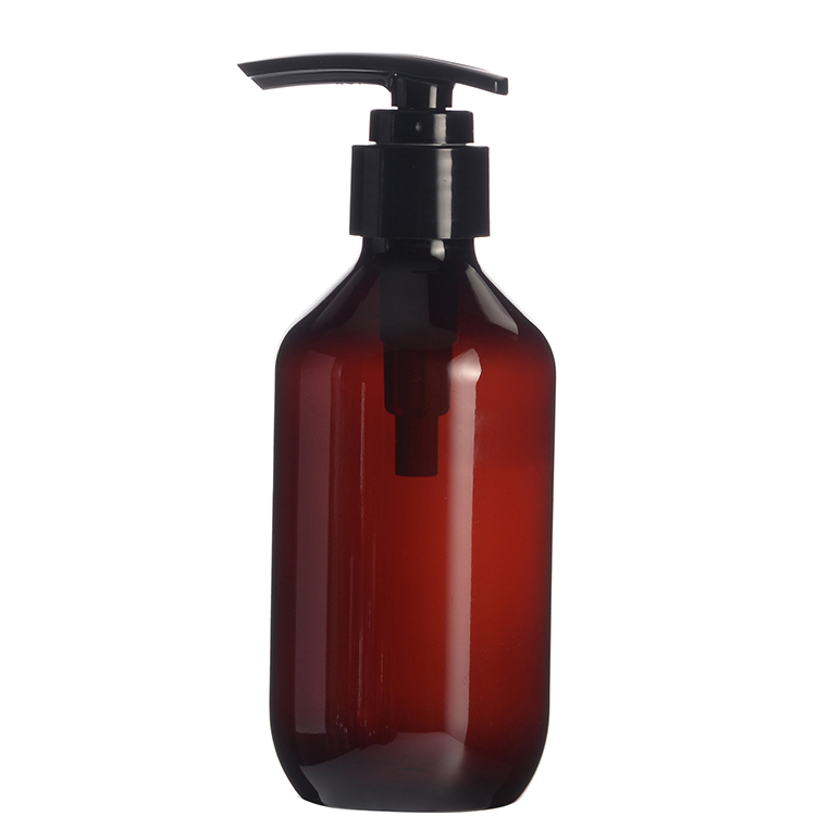 200ml Plastic Amber Bottle Plastic Lotion Bottle with Pump