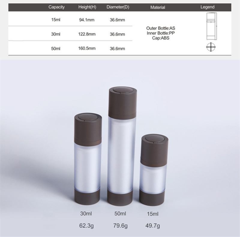 twist up airless pump serum bottle