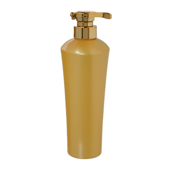 500ml special shaped yellow body wash bottles with golden pumps