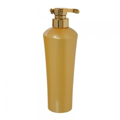 500ml special shaped yellow body wash bottles with golden pumps