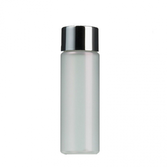 30ml 1oz ET frosted translucent cylinder toner bottles with silver screw caps