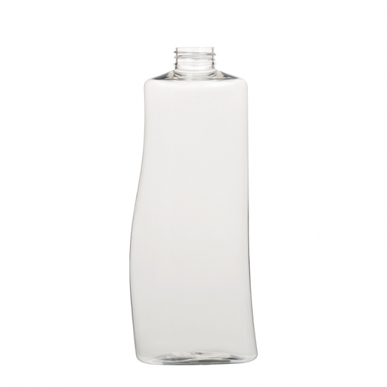 Wave shape oval 750ml PET bottle unique design for shampoo