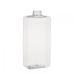 Rectangular four-corner 800ml plastic PET bottle cosmetic packing