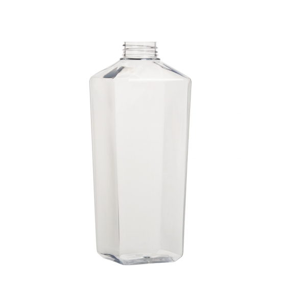 Oblique shoulder square plastic 730ml PET bottle