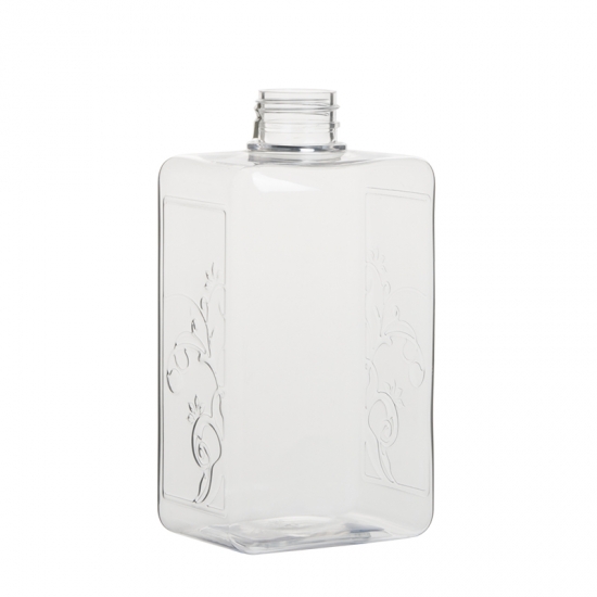 Rectangular four-corner 500ml empty 16oz cosmetic container plastic bottle