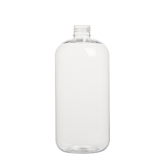 Hot sale boston round 500ml cosmetic container clear PET bottle
