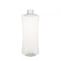 Oval small waist 500ml cosmetic container plastic bottle