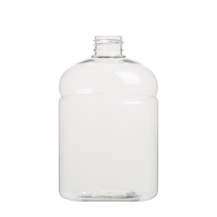 Textured bottle with circle on shoulder 500ml cosmetic container clear PET new bottle