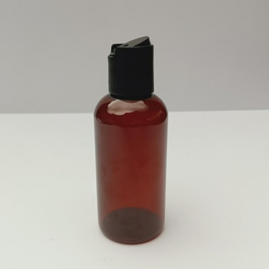 Wholesale Amber PET boston round bottle 120ml with disc cap,Pop Amber PET boston round bottle