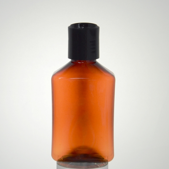 amber PET bottle with disc cap