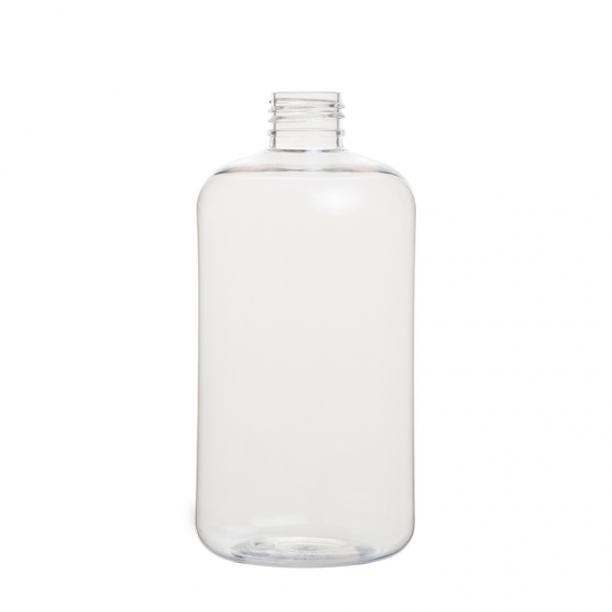 Boston round bottle 400ml plastic PET clear for skin care