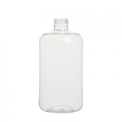 Boston round bottle 400ml plastic PET clear for skin care