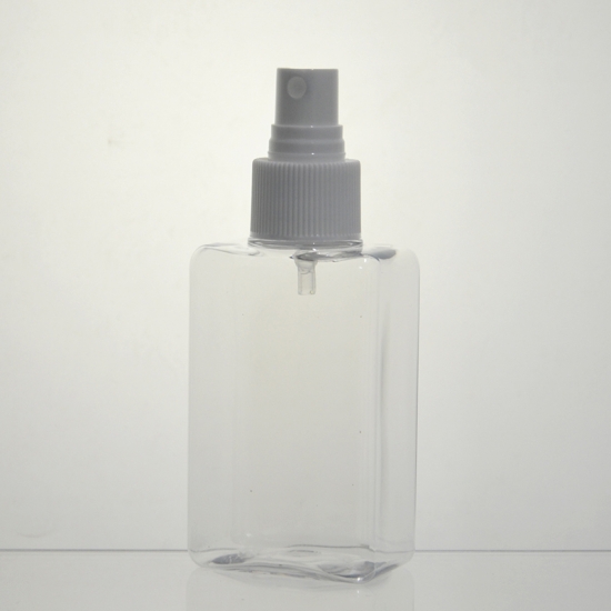 100ml flat square clear PET plastic bottles