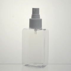 100ml flat square clear PET plastic bottles