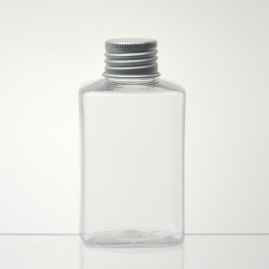 clear plastic square bottles