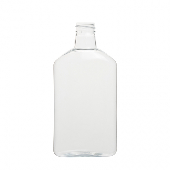 Oblique shoulder beer bottle shape oval PET bottle 400ml