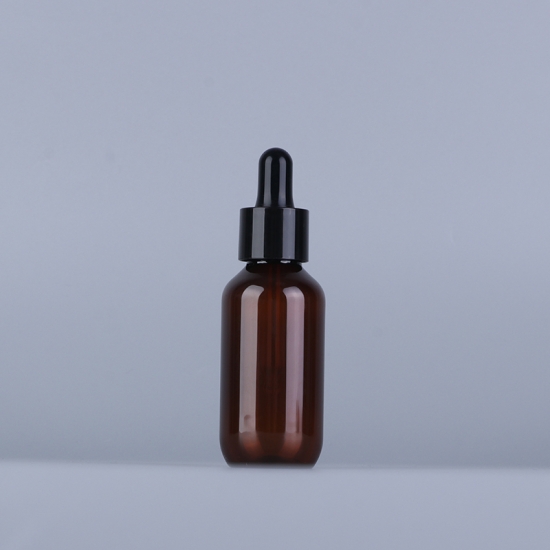 plastic 50ml boston PET amber bottle