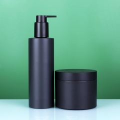 matte black cosmetic containers