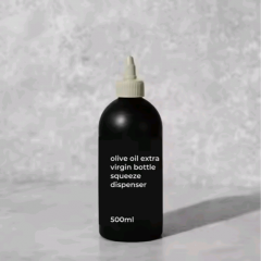 Factory Sale 250ml 500ml 750ml FDA Graza Olive Oil Squeeze Bottle Matte Soft Touch Plastic Bottle Custom Sauce Bottle for Salad