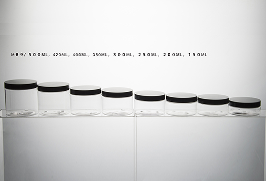 New Plastic PET Jars with Lids of 89mm Diameter in Series
